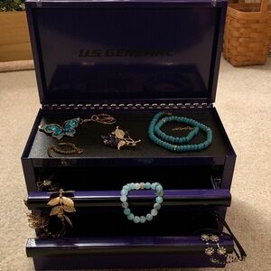 U.S. General Purple Mini Toolbox/Jewelry Box/Makeup Box  NIB